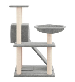 Arbre à chat avec griffoirs en sisal Gris clair 82 cm