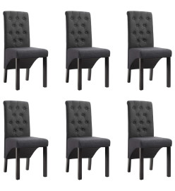 Chaises à manger lot de 6 gris foncé tissu