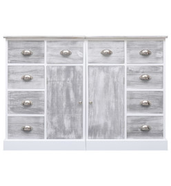 Buffet avec 10 tiroirs Gris 113 x 30 x 79 cm Bois