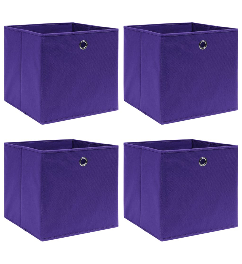 Boîtes de rangement 4 pcs Violet 32x32x32 cm Tissu