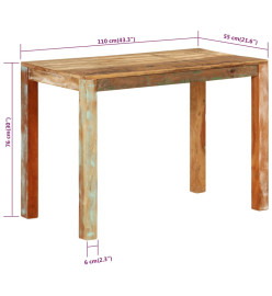 Table de salle à manger 110x55x76cm Bois massif de récupération