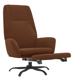 Chaise de relaxation avec repose-pied Marron Tissu microfibre