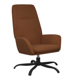 Chaise de relaxation avec tabouret Marron Tissu microfibre