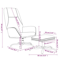 Chaise de relaxation avec tabouret Marron Tissu microfibre