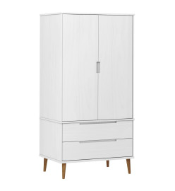 Garde-robe MOLDE Blanc 90x55x175 cm Bois massif de pin