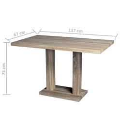 Table de salle à manger MDF Aspect de chêne