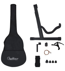 Jeu de guitare classique de débutant 12 pcs Noir 4/4 39"