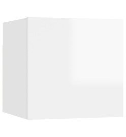 Meuble TV mural Blanc brillant 30,5x30x30 cm