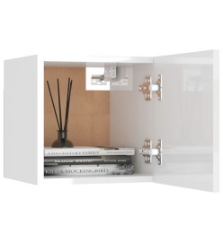 Meuble TV mural Blanc brillant 30,5x30x30 cm