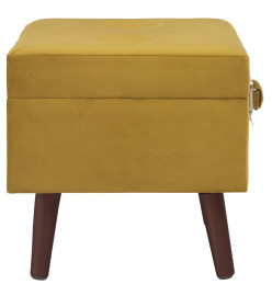 Tabourets de rangement 3 pcs Jaune moutarde Velours