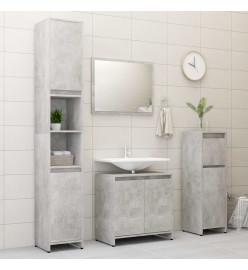 Armoire de salle de bain Gris béton 30x30x95 cm Aggloméré