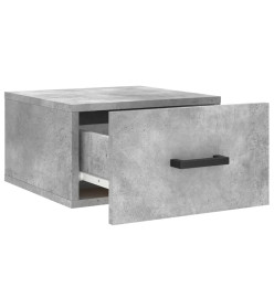 Table de chevet murale gris béton 35x35x20 cm