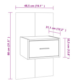 Table de chevet murale Blanc