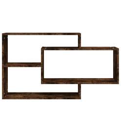 Étagère d'angle murale Chêne fumé 104x20x58,5cm Bois ingénierie