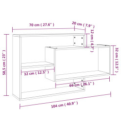 Étagère d'angle murale Chêne fumé 104x20x58,5cm Bois ingénierie