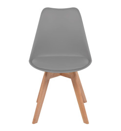 Chaises à manger lot de 6 Gris Plastique