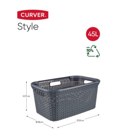 Curver Panier à linge Style 45 L Anthracite