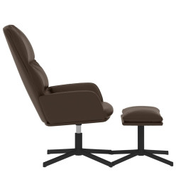 Chaise de relaxation avec tabouret Marron Similicuir