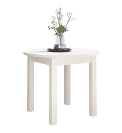 Table basse Blanc Ø 55x45 cm Bois massif de pin