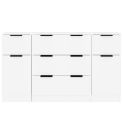 Ensemble de buffets 3 pcs Blanc Bois d'ingénierie