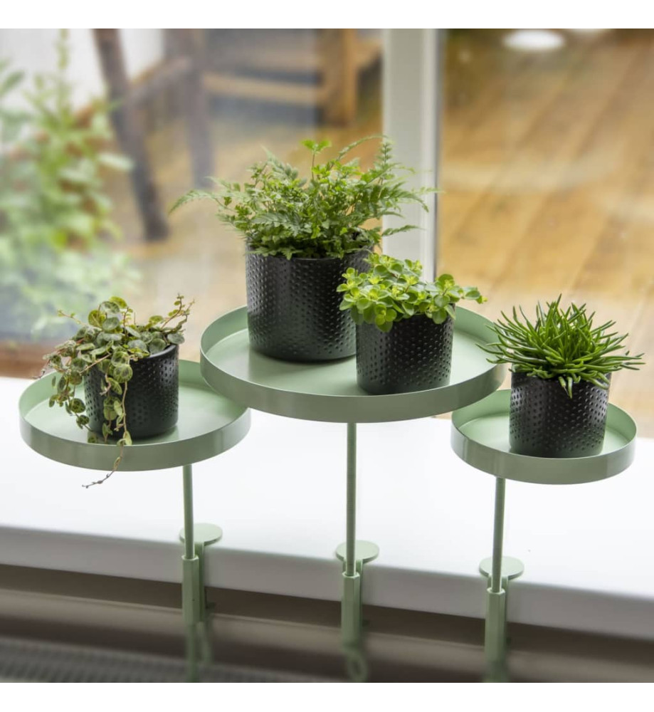 Esschert Design Plateau pour plantes avec pince rond vert L