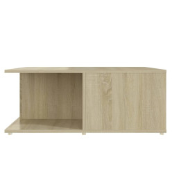 Table basse Blanc et chêne sonoma 80x80x31 cm Aggloméré