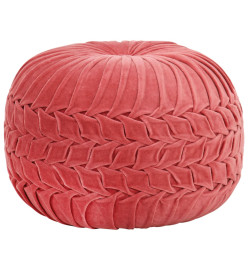 Pouf Velours de coton Design de sarrau 40 x 30 cm Rose