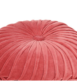 Pouf Velours de coton Design de sarrau 40 x 30 cm Rose