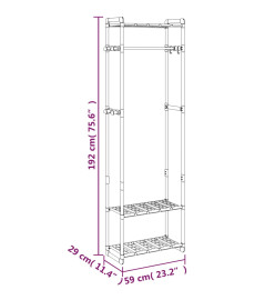 Porte-vêtements à 3 niveaux Argenté 59x29x192 cm Aluminium