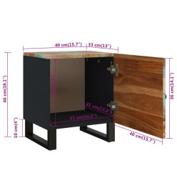 Table de chevet 40x33x46 cm Bois massif de récupération