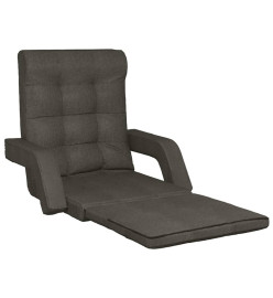 Chaise pliable de sol avec fonction de lit Gris foncé Tissu