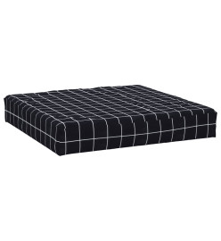 Coussins de palette 2 pcs motif à carreaux noir tissu Oxford