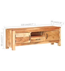 Meuble TV 116x30x40 cm Bois d'acacia massif