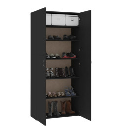 Armoire à chaussures Noir 80 x 35,5 x 180 cm Aggloméré