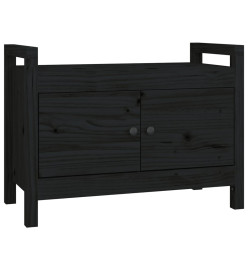 Banc d'entrée Noir 80x40x60 cm Bois de pin massif