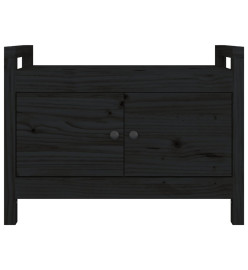 Banc d'entrée Noir 80x40x60 cm Bois de pin massif