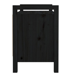 Banc d'entrée Noir 80x40x60 cm Bois de pin massif