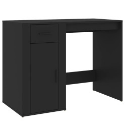 Bureau avec armoire noir bois d'ingénierie