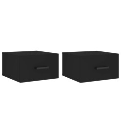 Tables de chevet murales 2 pcs noir 35x35x20 cm