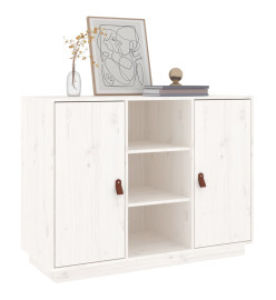 Buffet Blanc 100x40x75 cm Bois massif de pin