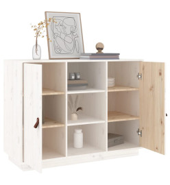 Buffet Blanc 100x40x75 cm Bois massif de pin