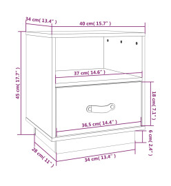 Tables de chevet 2 pcs Blanc 40x34x45 cm Bois de pin massif