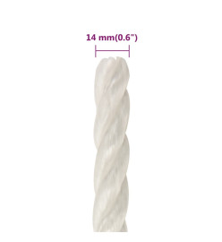 Corde de travail Blanc 14 mm 250 m polypropylène