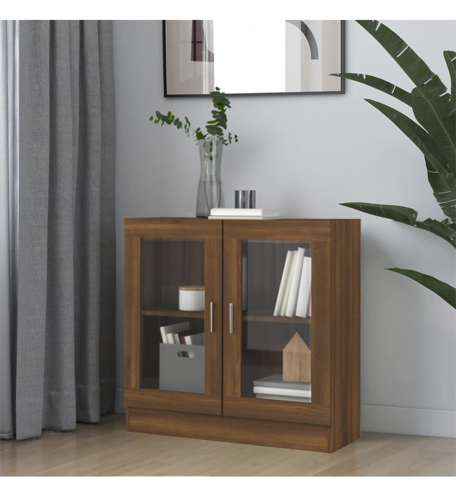 Armoire à vitrine Chêne marron 82,5x30,5x80cm Bois d'ingénierie