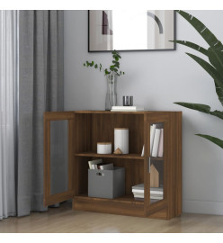 Armoire à vitrine Chêne marron 82,5x30,5x80cm Bois d'ingénierie