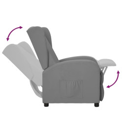 Fauteuil à oreilles gris similicuir