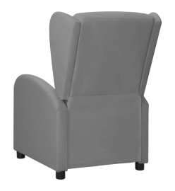 Fauteuil à oreilles gris similicuir