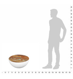 Table basse Forme de bol Bois de récupération massif 60x60x30cm