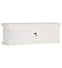 Meuble TV Blanc 120x30x40 cm Bois massif de manguier