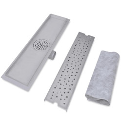 Drain de douche linéaire 2 pcs 530 x 140 mm Acier inoxydable